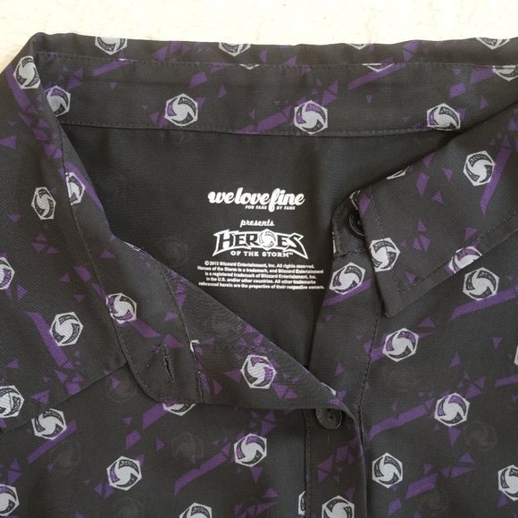 { We Love Fine Shirt } Chiffon Heroes of the Storm Button Down - Picture 7 of 8